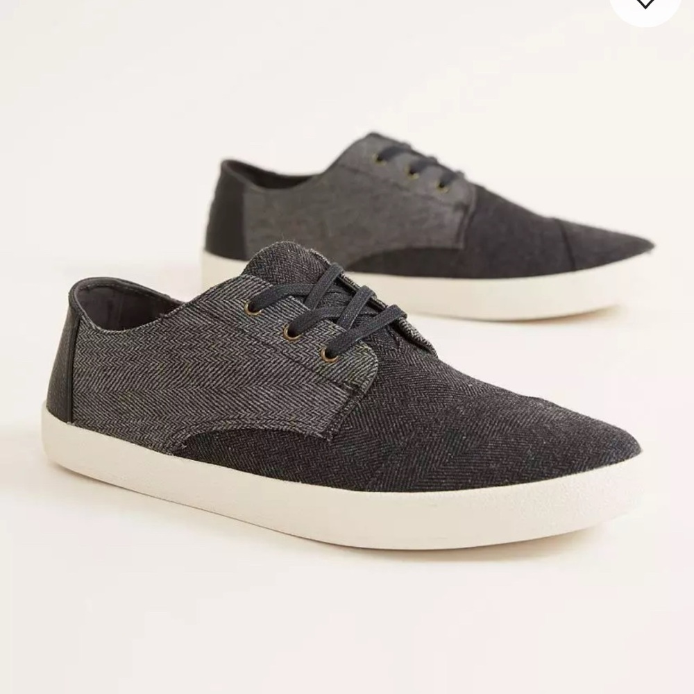 Tom’s Paseo Black Herringbone Sneakers